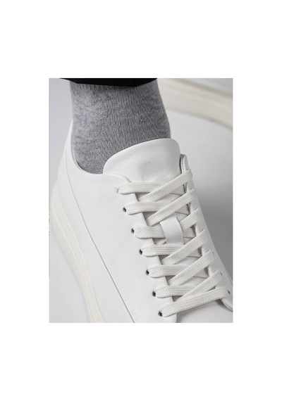 Crc Ayakkabı Beyaz %100 Hakiki Deri Yumuşak İç Pedli Bağcıksız Comfort Sneaker Ayakkabısı