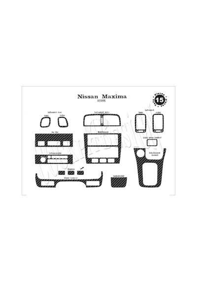 Nissan Maxima Torpido Kaplama 1995-2000 15 Parça Karbon