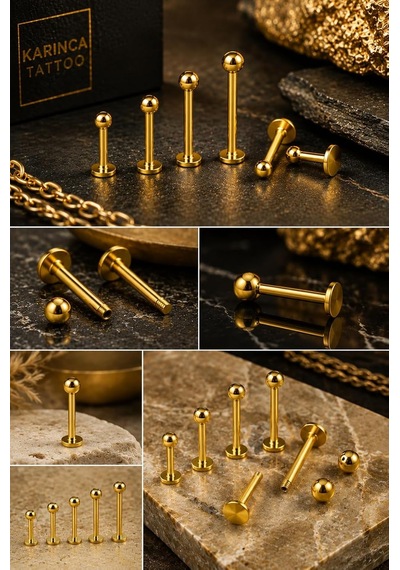 Labret Piercing Stud Cerrahi Çelik Tragus Conch Helix Dudak çok renkli