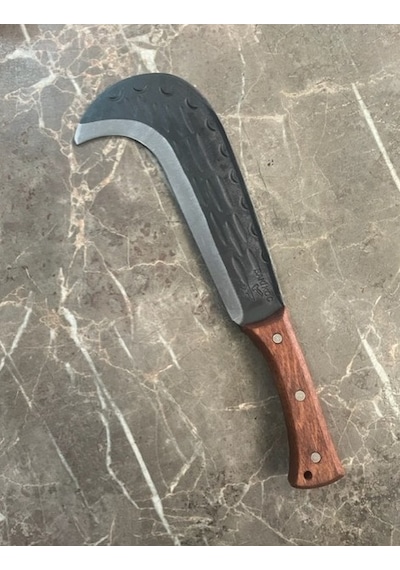 Bk Çelik Dövme Tahra Karbon Çelik Orak Ağaç Budama Tırpanı El Yapımı 39cm