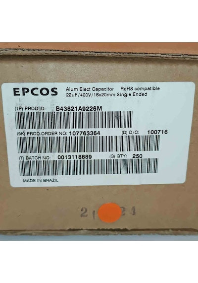 B43821a9226m 22mf 400v 16x20 Epcos Elko Kondansatör 16 Adet
