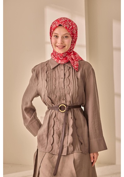 Silk Home Soft Eşarp 73091-31 Kırmızı, Vizon, Beyaz