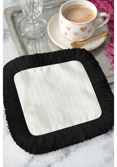 İnci Şerit Chevron Saçaklı Sunum Peçetesi-minimalist Modern Siyah Krem Bardak Altlığı Servis Mendili Gece Bebek Mavisi İnci Şerit Chevron Saçaklı Sunum Peçetesi-minimalist Modern Siyah Krem Bardak Altlığı Servis Mendili Gece Bebek Mavisi