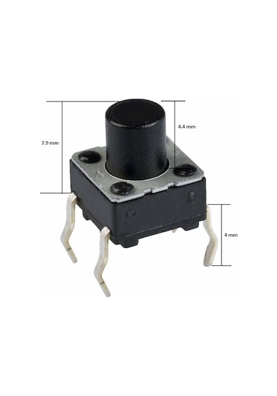 6X6 8Mm Tach Buton (4 Bacak) 10.Adet