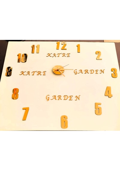 İsme Özel Pleksi Serpme Duvar Saati Çok Şık Bir Tasarım No: 23 Gold