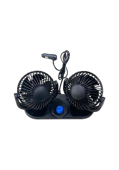 12v Vantilatör 4 '' Çakmak Fişli Torpido Üstü Çift Devre 360 Ayarlanabilir 255 110 140 Mm