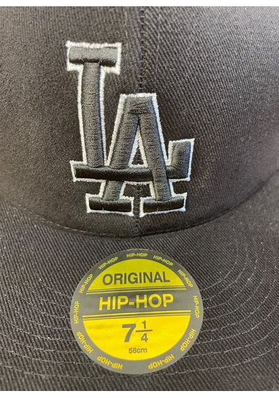 Hamze La Losangeles Nakışlı Hiphop Snapback Rapper Drip Şapka Cap Siyah