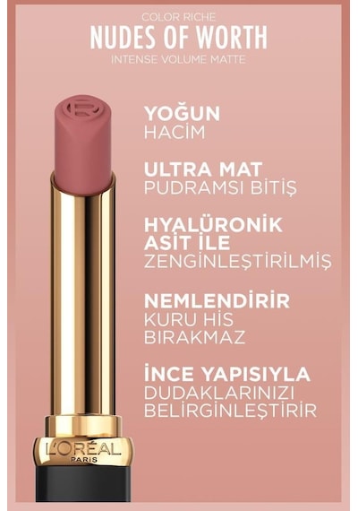 L'Oreal Paris Color Riche Intense Volume Matte Ruj 520 Nude Defiant