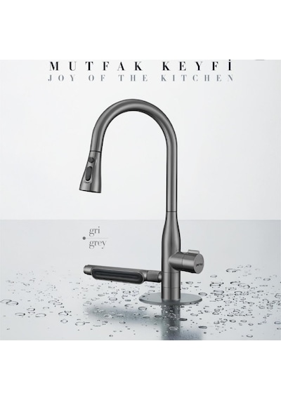 Penta Multi İçme Suyu Spiralli Gun Grey Eviye Bataryası 1335gg Gri
