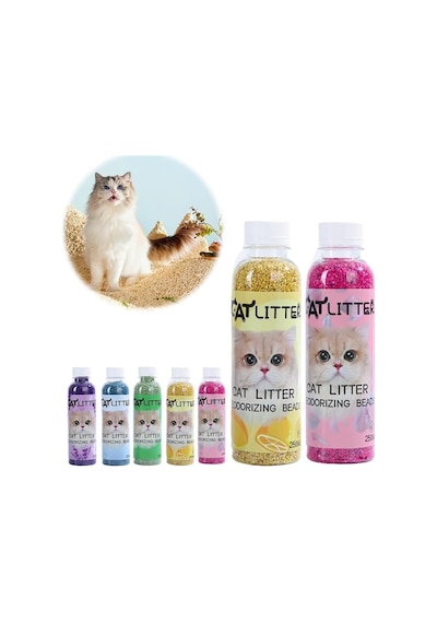 Kedi Kumu Koku Giderici Granül Parfüm - Uzun Süreli Ferahlık Sunan Kedi Kumu Kokusu Giderici, Etkili Koku Nötrleştirici 250 Ml Gül