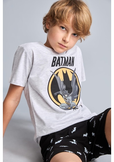 Defacto Batman Lisanslı Regular Fıt 2li Pijama Gri Melanj Takımı Erkek Çocuk H8144a826hsgr400 Gri-gr400