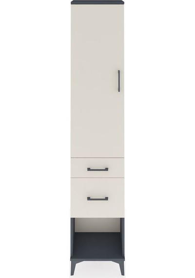 Arges Dolap 3 Raflı 2 Çekmeceli Tek Kapaklı 44x30x221 Antrasi... Antrasit