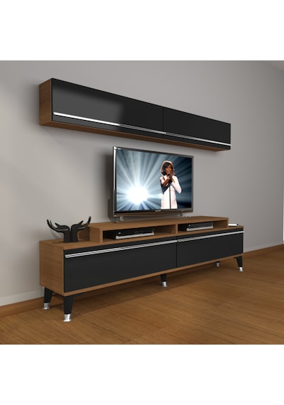 Decoraktiv Ekoflex 5 Mdf Silver Tv Ünitesi Tv Sehpası Ceviz - Siyah