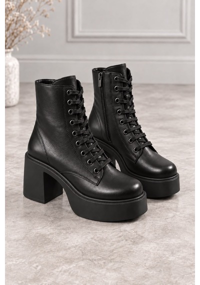 Dabab Shoes Melvıan Kadın Siyah Cilt Bağcıklı Fermuarlı İçi Kürklü 8 Cm Kalın Topuklu 3 Cm Platform Bot Bootie Dabab Shoes Melvıan Kadın Siyah Cilt Bağcıklı Fermuarlı İçi Kürklü 8 Cm Kalın Topuklu 3 Cm Platform Bot Bootie