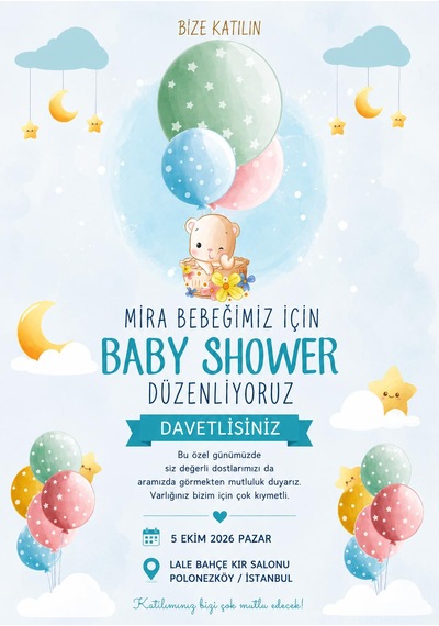 1000 Adet Ekonomik Baby Shower Davetiyesi Ve Zarf 020-027