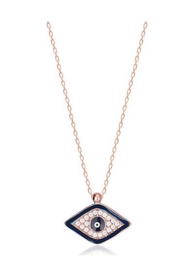 Emılıano Jewellery Silver 925 Ayar Zirkon Taşlı Göz Mineli Kolye Gold - Rose Gold - Gümüş