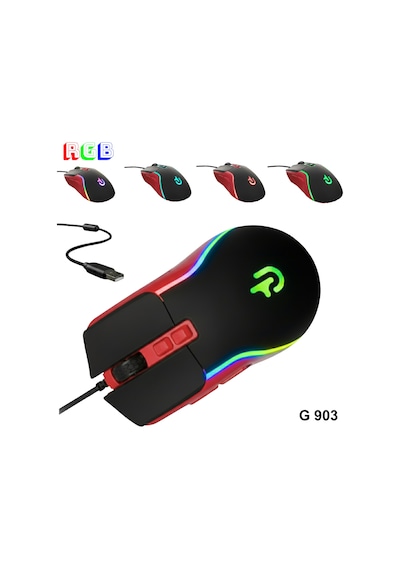 Trio - G903 Siyah Rgb Gaming Mouse Kablolu Oyuncu Faresi G903