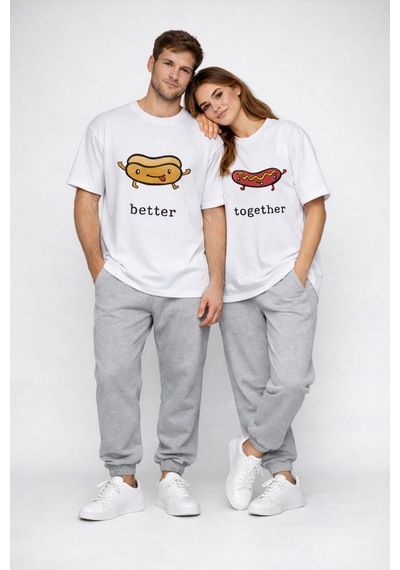 Nevermınd Better Together Baskılı Sevgili Kombini Çift Tişört Oversize Unisex Çift Kombin Beyaz Beyaz Nevermınd Better Together Baskılı Sevgili Kombini Çift Tişört Oversize Unisex Çift Kombin Beyaz Beyaz