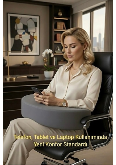 Vıscora Ergonomik Okuma Çalışma Minderi Space Memory Foam Bel & Boyun Destekli Gri