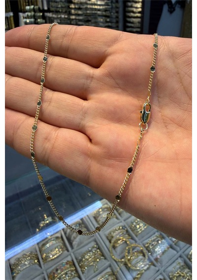 İnce Zincir Kalp Model 60 Cm Kolye Altın