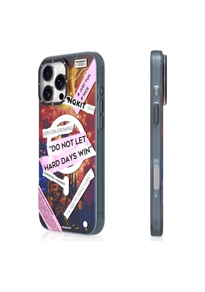 Apple Uyumlu iPhone 15 Pro Max Kılıf Magsafe Şarj Özellikli Youngkit A-city Serisi Kapak Pembe Pembe