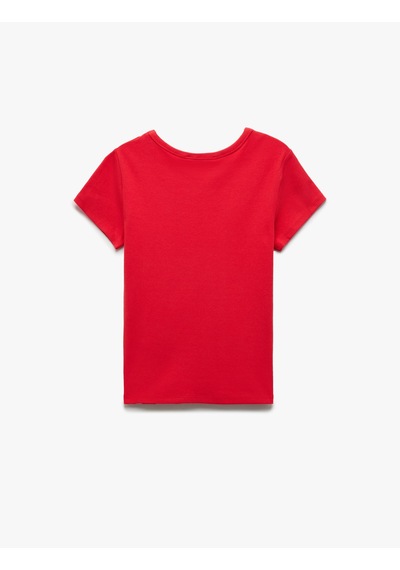 Koton Slim Fit Pamuklu Kısa Kollu Bisiklet Yaka Kadın Basic Tişört Kırmızı 5sak50012ek Kırmızı