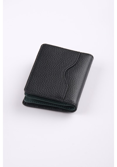 Ancora Leather Hakiki Deri Kartlık-26207 Siyah - Yeşil