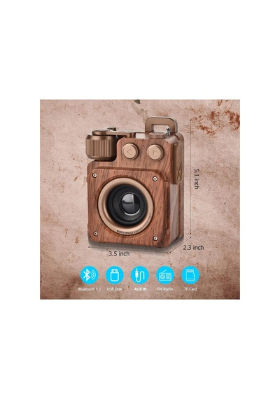 Nostaljik Tasarım Bluetooth Hoparlörlü Şarjlı Radyo Sd Kart Girişli 4 Bantlı Taşınabilir Nostalji