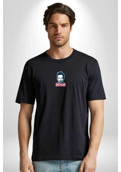 Breaking Bad Siyah Oversize Unisex Ön Orta Minimal Baskılı Tişört Siyah