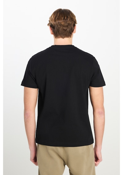 Regular Fit Normal Kesim Bisiklet Yaka Pamuklu Siyah Tişört Black