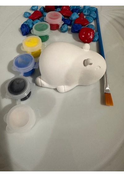 Capybara Figürlü Taş Boyama 3d Eğitici Boyama