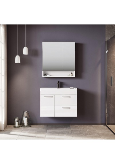 Orka Nova 80 Cm Mdf Beyaz Banyo Dolabı Takımı Beyaz Orka Nova 80 Cm Mdf Beyaz Banyo Dolabı Takımı Beyaz
