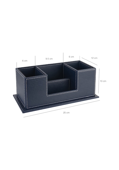 Masaüstü Deri Organizer Kalemlik 4 Gözlü Desktop Organizer Rainbow Vegan 10x12x25 Cm.