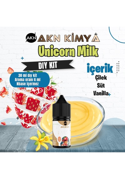 Unicorn Milk Cutwood Dıy Kit Çilek Süt Vanilya Gıda Aroması %20 Oranda Aroma İçerir Hazır Değildir 30 Ml