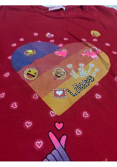Monili Kız Çoçuk T-shirt KIrmızı