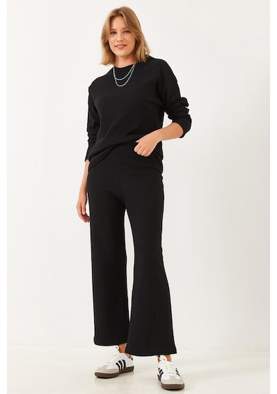 Shade Kadın Bisiklet Yaka Basic Alt-üst Takım 0036 60251871 - Siyah