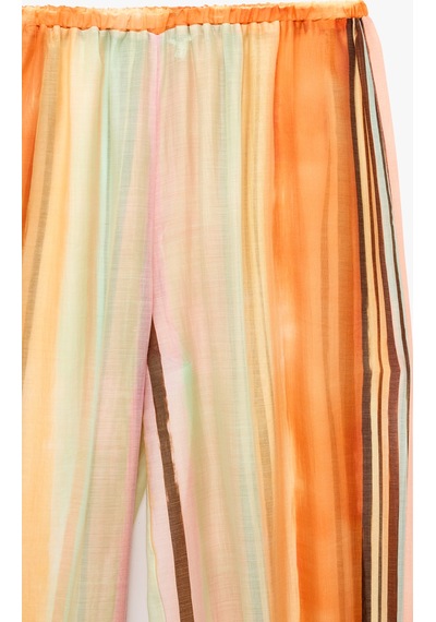Koton Koton X Şahika Ercümen - Modal Kumaş Çizgili Balon Pantolon Pembe Desenli 6sak40062ew Koton Koton X Şahika Ercümen - Modal Kumaş Çizgili Balon Pantolon Pembe Desenli 6sak40062ew