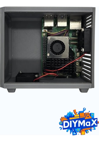 Performans, Şıklık Ve Maksimum Soğutma Nr200p Tasarımlı Raspberry Pi 4 Kasası Fan Yuvalı - Siyah
