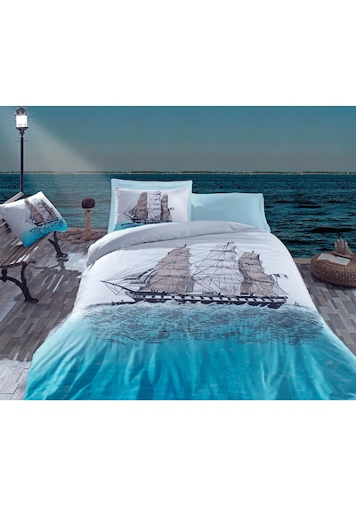Cotton Box Maritime Nevresim Takımı Çift Kişilik Ship Mavi