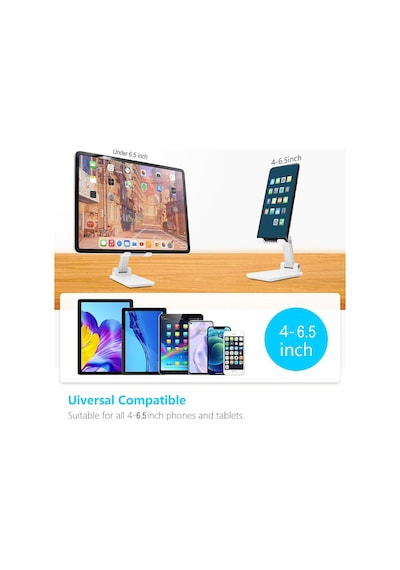 Cep Telefonu Standı, Katlanır Masaüstü Telefon Standı, Açı Yüksekliği Ayarlanabilir Cep Telefonu Tutacağı, Masa, Ofis, Tablet Standı Tüm İphone, İpad, Samsung, 4-10" Cep Telefonu Ve Tablet İle Uyumlu