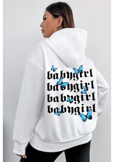 Uyguntarz Baby Girl Baskılı Sweatshirt beyaz