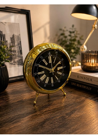 Sleepnova Gold Vintage Metal Roma Rakamlı Dekoratif Masa Saati Diğer