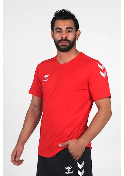Hummel Armin Pamuklu Bisiklet Yaka Tişört Kırmızı