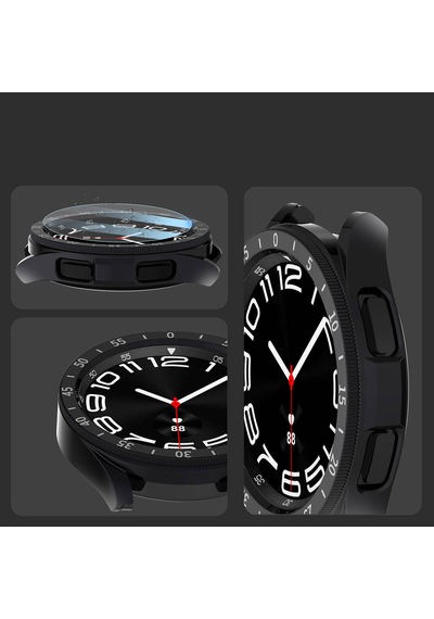 Galaxy Watch 6 Classic 43mm Sert Pc Kasa Ve Ekran Koruyucu Sbt Sport Watch Gard 29 - Siyah