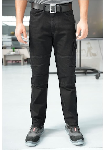 Uniprom İş Pantolonu Kot Kumaş Titan Flex Model Siyah Siyah