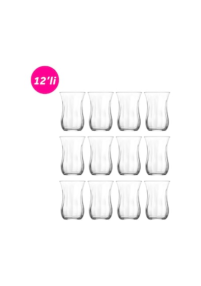 Lav Klasik Cam Çay Bardağı 12 Kişilik 115 Ml Lv-30020 Opte Bnd12 Renkli