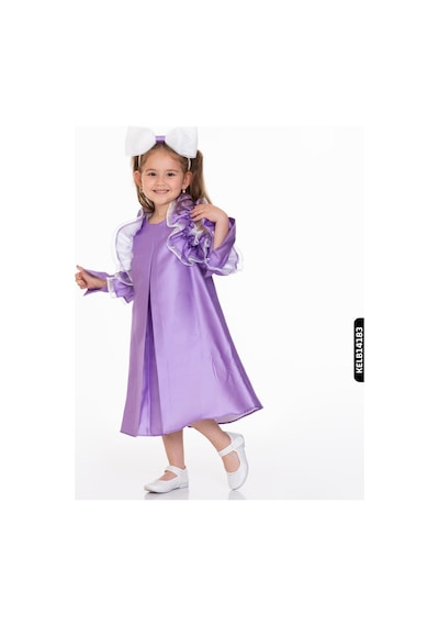 Xo Kids Kız Elbise 2-10 Yaş 6338 Kelb14183 Mor