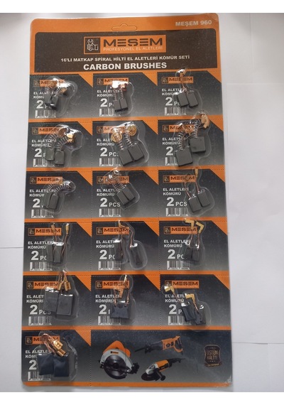 Meşem 16 Lı Spiral Hilti El Aletleri Kömür Seti