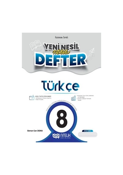 Nitelik Yayınları 8. Sınıf Türkçe Yeni Nesil Defter