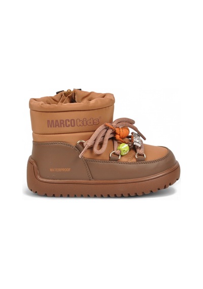 Marco Kids Sıcak Tutan Su Geçirmez Haki Aksesuar Bağcıklı Unisex Çocuk Bot Phita P